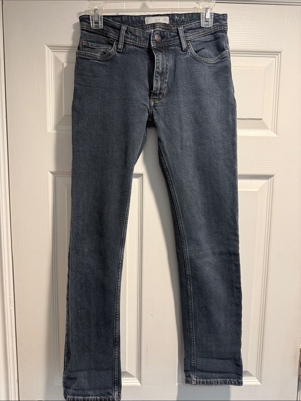 Mango MNG Men's Slim Straight Jeans in faded black Wash